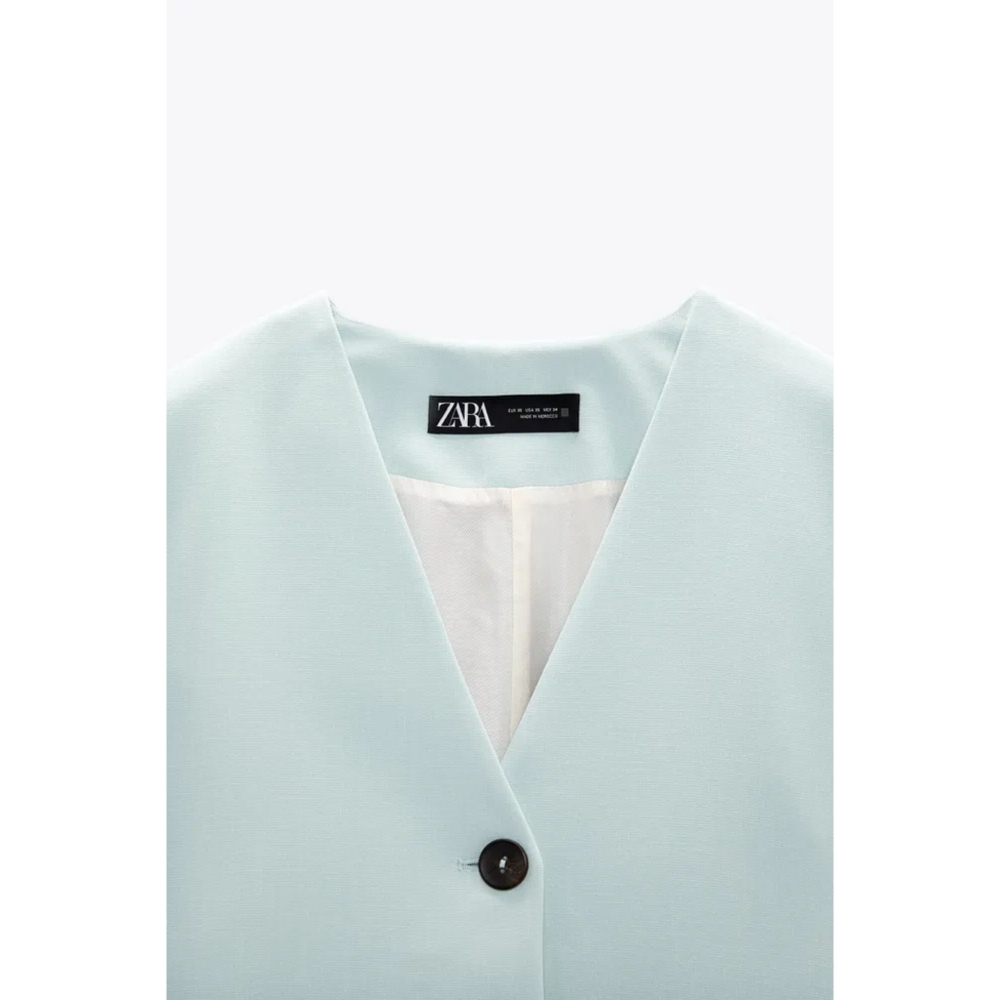 Zara Mint Vest & Shorts Set Small NWT - Picture 7 of 14